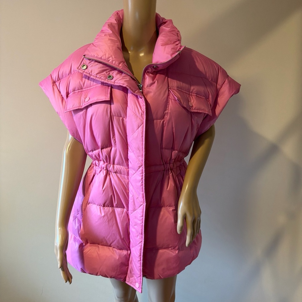 Max&Moi Paris Women's Pink Puffer Vest Size 36